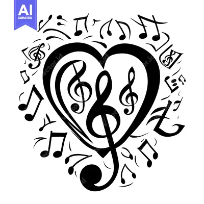 Aset premium populer: A Heart Formed By Music Notes