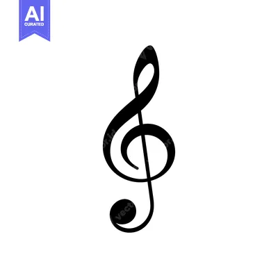 A Black and White Treble Clef Symbol