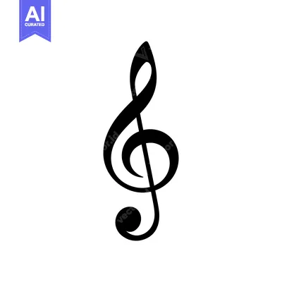 A Black and White Treble Clef Symbol