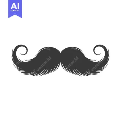 A Detailed Illustration of a Black and White Swirled Mustache