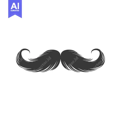 A Detailed Black and White Illustration of a Man's Mustache
