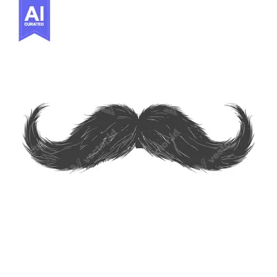 Popular premium asset: A Hand-Drawn Illustration of a Black and White Mustache