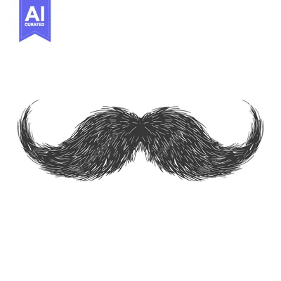 Popular premium asset: Hand-Drawn Illustration of a Black and White Mustache