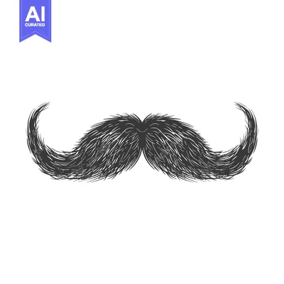 Popular premium asset: A Hand-Drawn Illustration of a Thick Black Mustache