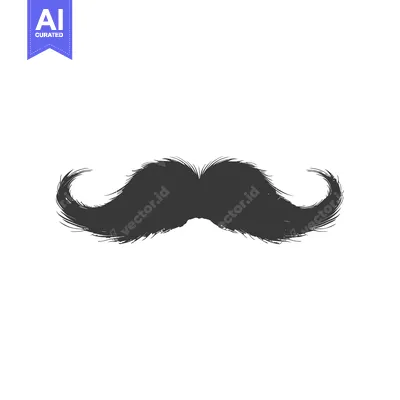 Aset desain premium: A Black and White Sketch of a Mustache