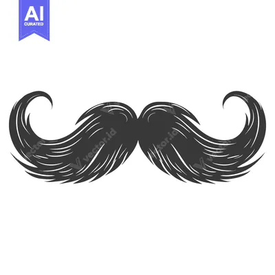 Premium design asset: Hand-Drawn Illustration of a Thick Black Mustache