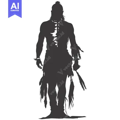 Popular premium asset: Silhouette of a Native American Warrior with Feathers