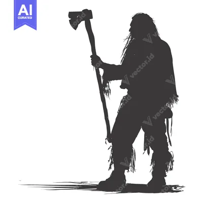 Aset premium populer: Silhouette of a Man Holding an Axe