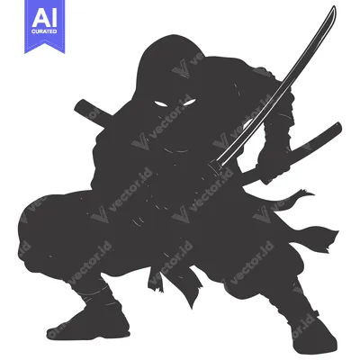 Aset premium populer: A Shadowy Figure Holding Two Swords
