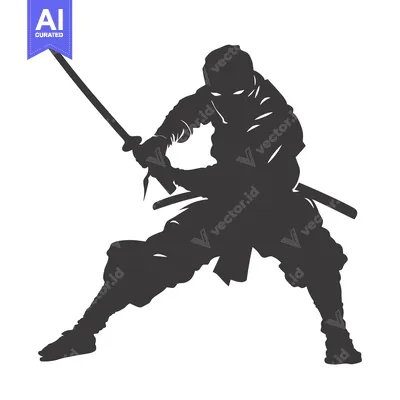 Popular premium asset: Silhouette of a Ninja Holding a Katana Sword