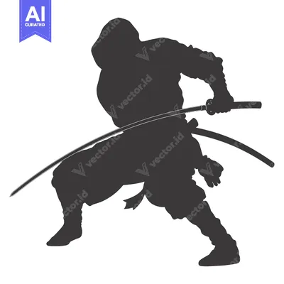 Aset premium populer: Silhouette of a Ninja with a Sword Drawn