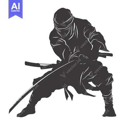 Popular premium asset: Silhouette of a Ninja Holding a Katana Sword