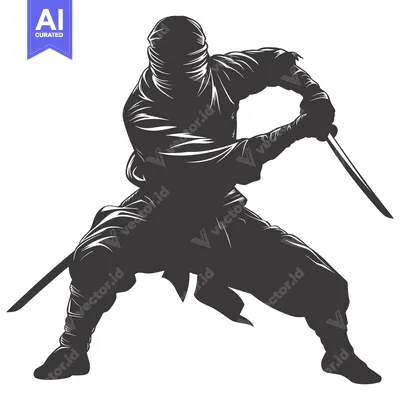 Popular premium asset: Silhouette of a Ninja Holding a Katana Sword