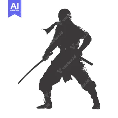 Popular premium asset: Silhouette of a Ninja Holding a Sword