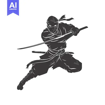 Popular premium asset: A Silhouetted Ninja in Mid-Air With a Sword