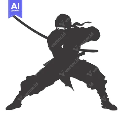 Popular premium asset: A Silhouette of a Ninja with Two Swords