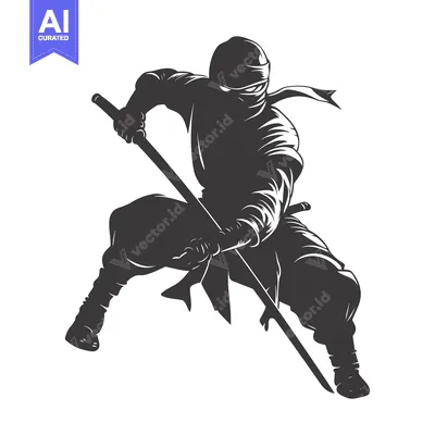 Popular premium asset: Silhouette of a Ninja Warrior Holding a Sword