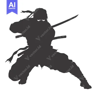 Aset premium populer: Silhouette of a Ninja with Swords Drawn