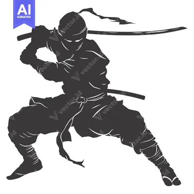 Popular premium asset: Silhouette of a Ninja with a Sword Drawn