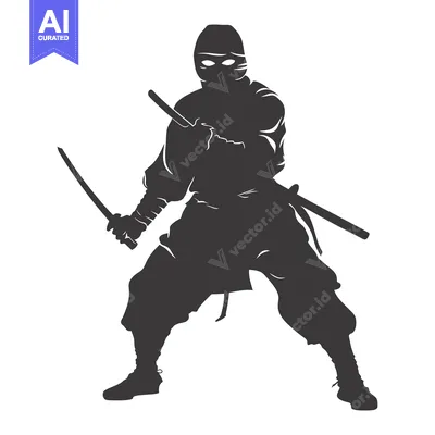 Popular premium asset: Silhouette of a Ninja Holding Two Swords