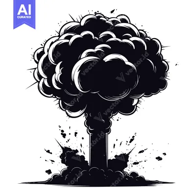 A Black and White Illustration of an Explosion