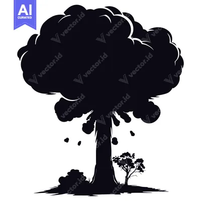 Popular premium asset: Silhouette of a Mushroom Cloud and a Small Tree