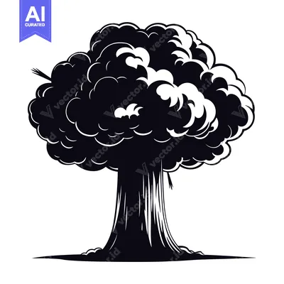 Popular premium asset: Black and White Silhouette of a Mushroom Cloud