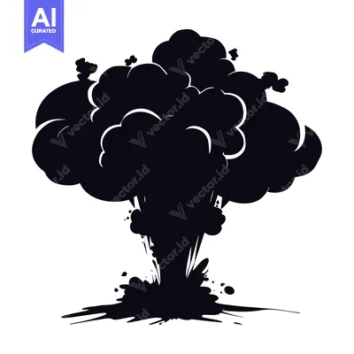 Aset premium populer: Black and White Silhouette of an Explosion