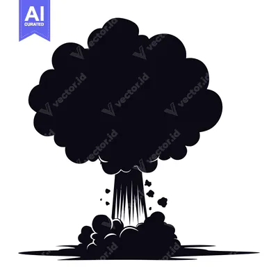 Black and White Silhouette of an Explosion