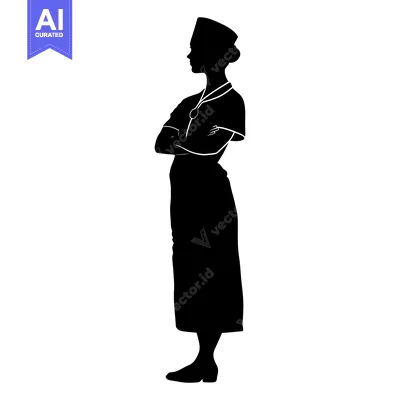 Silhouette of a Nurse Standing with Arms Crossed