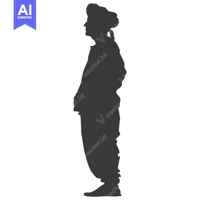 Aset premium populer: Silhouette of a Person Wearing a Turban