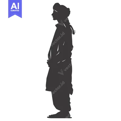 Aset premium populer: Silhouette of a Man Wearing a Turban