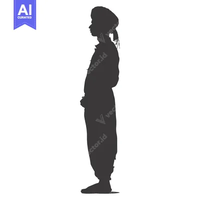 Aset premium populer: Silhouette of a Person with Head Covering