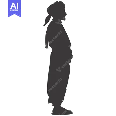 Popular premium asset: Silhouette of a Man Wearing a Turban and Traditional Clothing