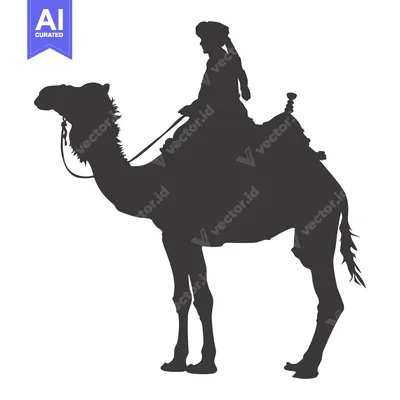Aset premium populer: Silhouette of a person riding a camel