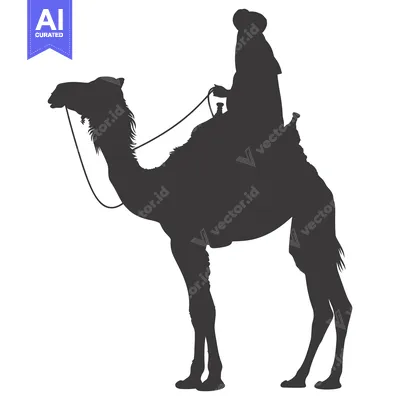 Aset premium populer: Silhouette of a Person Riding a Camel