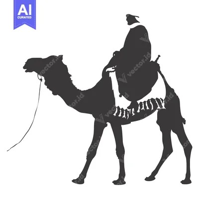 Aset premium populer: Silhouette of a man riding a camel