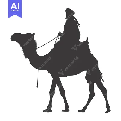 Popular premium asset: Silhouette of a Person Riding a Camel