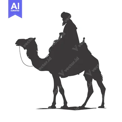 Aset premium populer: Silhouette of a Man Riding a Camel