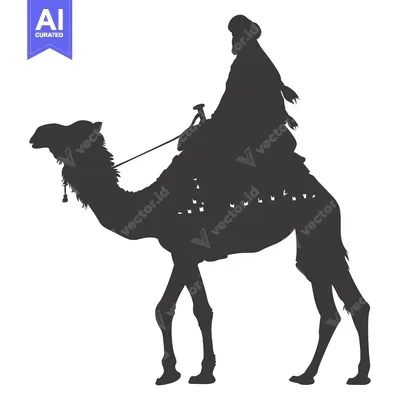 Aset premium populer: Silhouette of a Man Riding a Camel