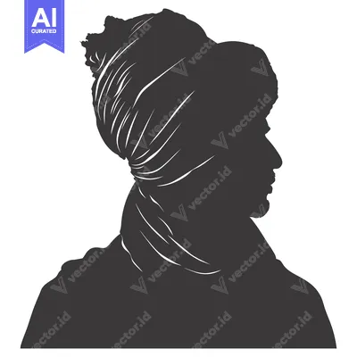 Aset premium populer: Silhouette of a Person Wearing a Turban