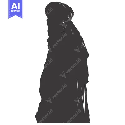 Aset premium populer: Silhouette of a Person Wearing a Headscarf
