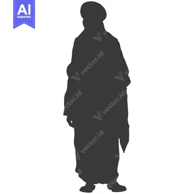 Popular premium asset: Silhouette of a person wearing a robe and a hat