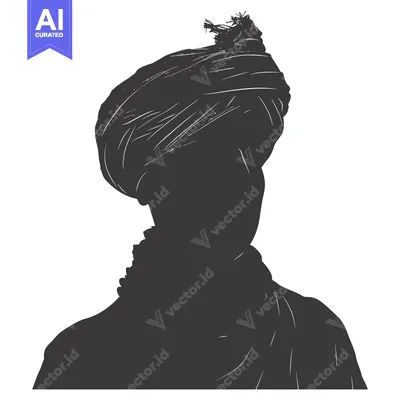 Aset premium populer: Silhouette of a Person Wearing a Turban