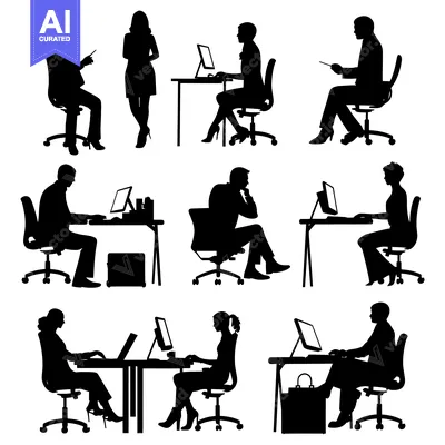 Popular premium asset: Silhouettes of People Working in an Office Setting