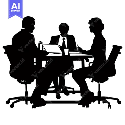 Popular premium asset: Three Silhouettes of People in a Business Meeting