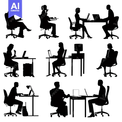 Popular premium asset: Silhouettes of People Working at Desks and Laptops