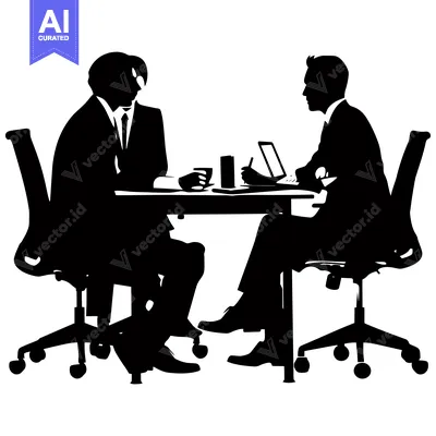Two Businessmen in a Meeting with a Laptop and Cup of Coffee