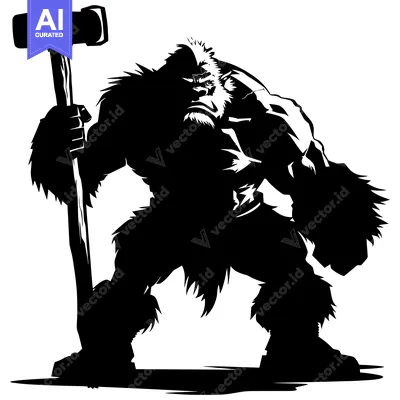 Popular premium asset: A Powerful, Muscular, Ferocious,  and Hairy  Creature Holding A Giant