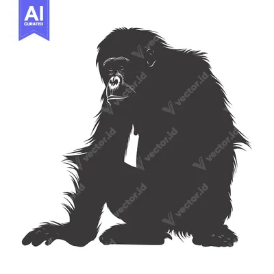 Popular premium asset: Silhouette of a Sitting Orangutan